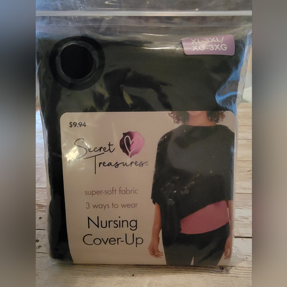 Secret Treasures Maternity Nursing Cover-Up Wrap Fits XL - 3XL (16-22) Black